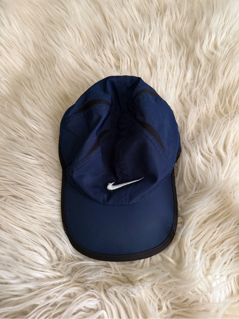Nike Kids Deep Blue Running Cap with White Swoosh